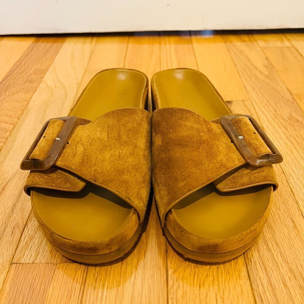 VINCE Grant Slides Womens Size 8 M Shoes Suede Espadrille Slip-On Flat Sandals - Picture 6 of 16